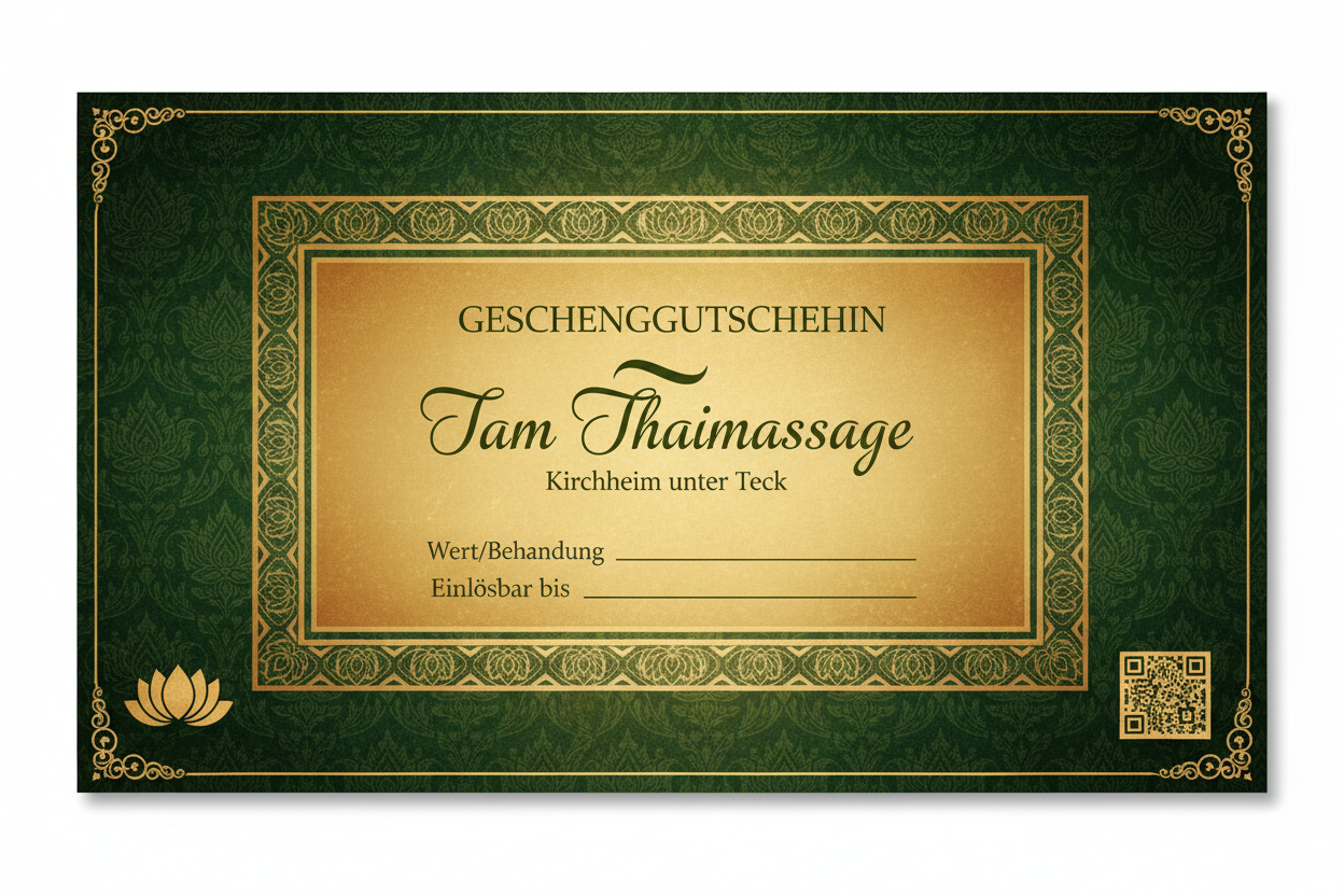Geschenkgutschein Tam Thaimassage